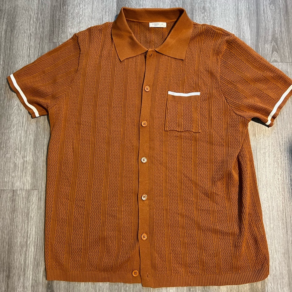 Open Knit Sweater Shirt